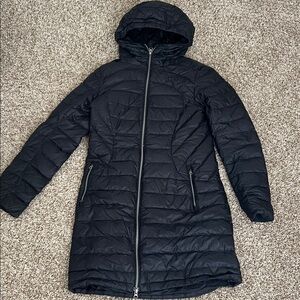 Lululemon Women's Black Quilted Goose Down Long  Jacket
